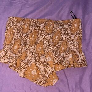 Forever 21 Brown and Cream Crop Top